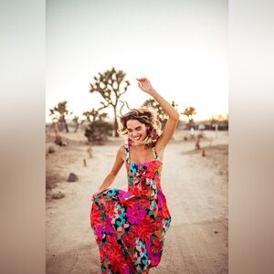 Mara Hoffman Lace Up Floral dress Size 4 Mei Floral Dress